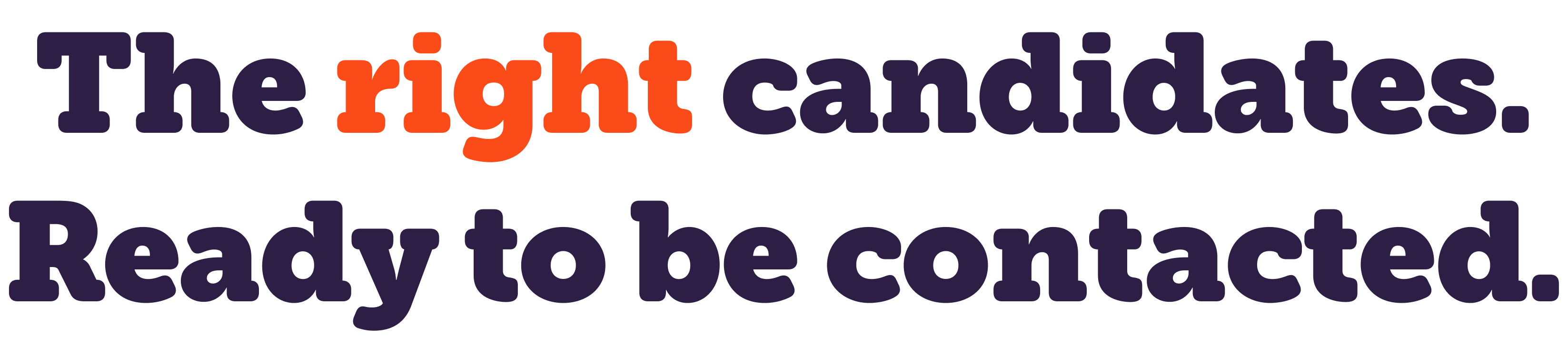 The right candidates. Ready to contact.