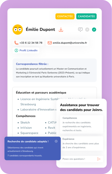 Outil de recherche directe Joinrs