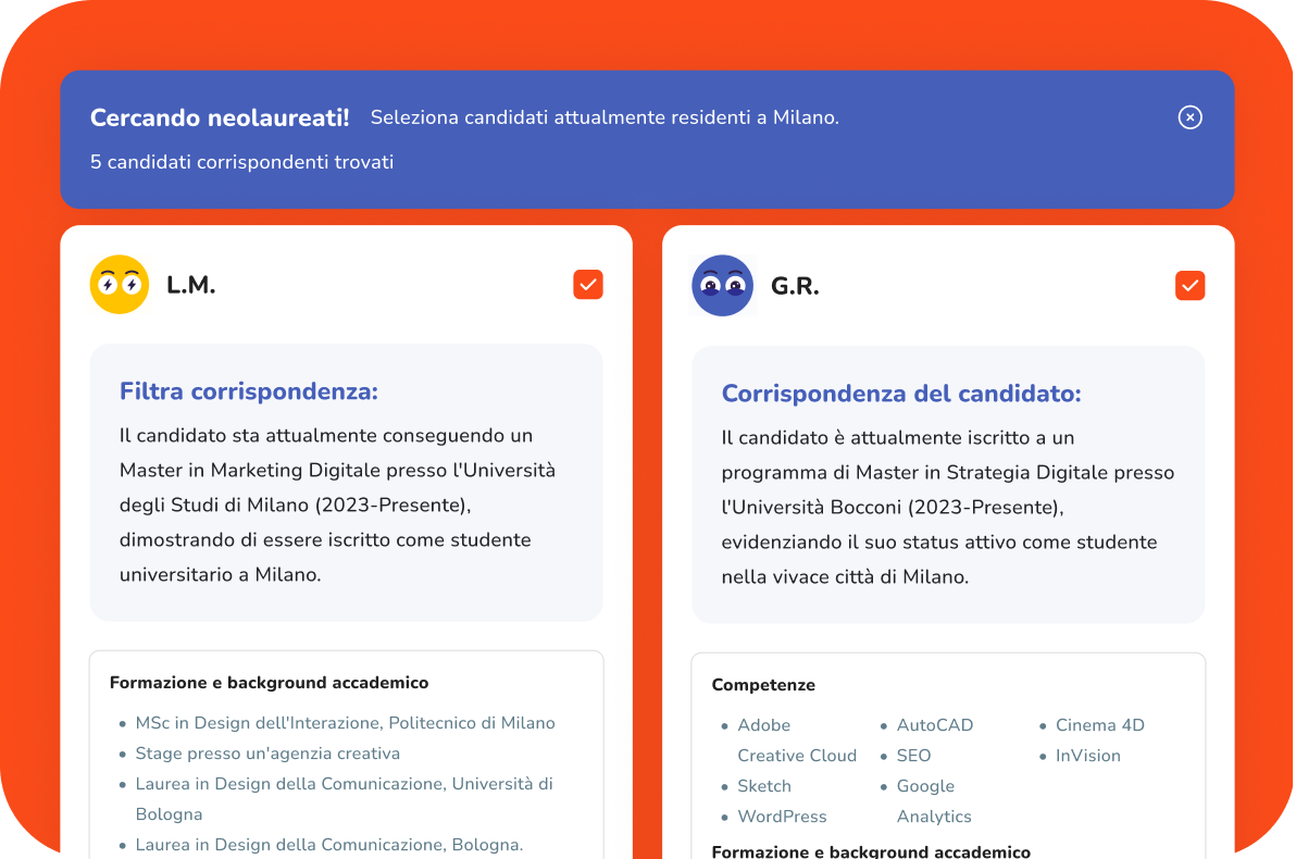 Search candidates